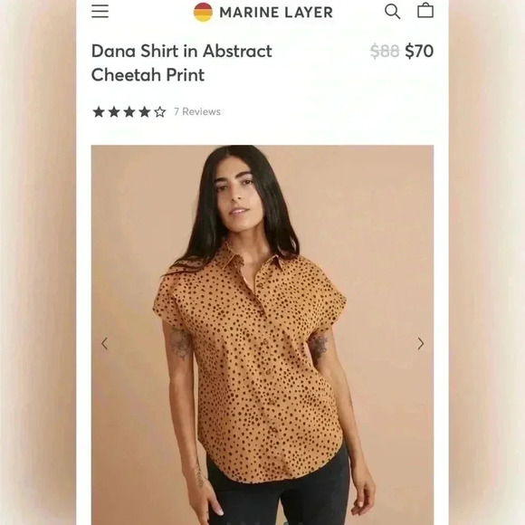 Marine Layer Dana Shirt in Abstract
Cheetah Print Size XS Sold out LIKE NEW - Picture 3 of 7